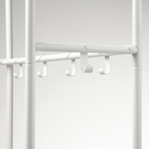 MACKAPÄR Coat rack with shoe storage unit, white, 78x32x200 cm