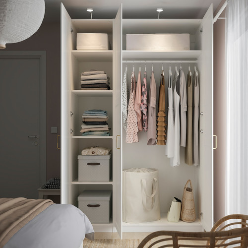 PAX / TYSSEDAL Wardrobe combination, white/mirror glass, 150x60x236 cm