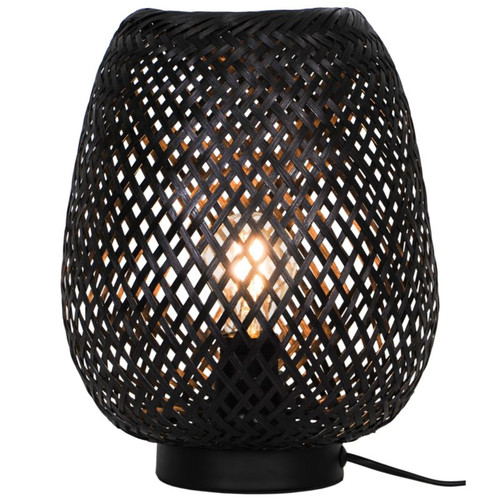 GoodHome Table Lamp Kasungu E27, black/white