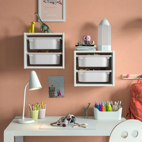 TROFAST Wall storage, white/white, 34x21x30 cm