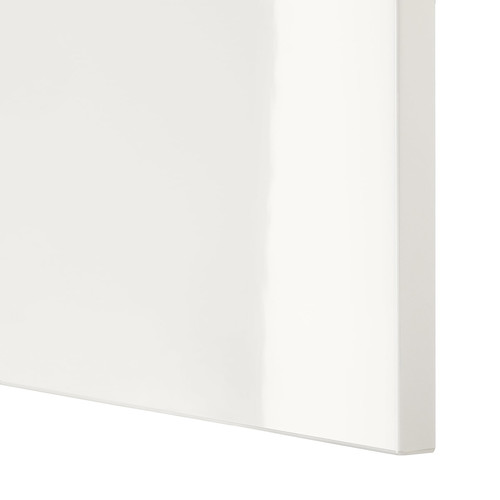 BESTÅ Wall-mounted cabinet combination, white/Selsviken high-gloss/white, 180x42x64 cm
