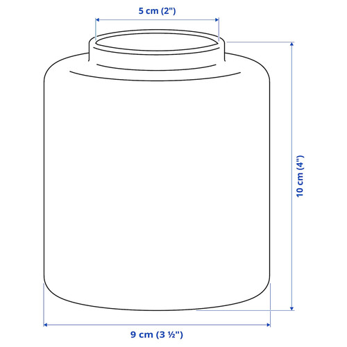 KONSTFULL Vase, grey, 10 cm