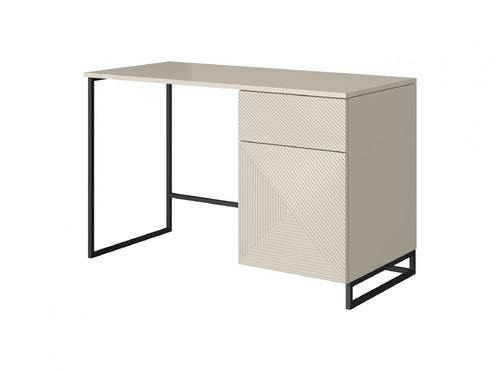 Desk with Drawer Asha 120 cm, cashmere, black frame