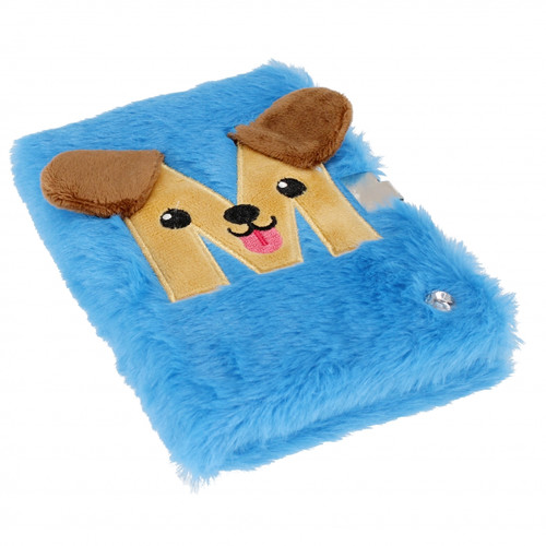 Plush Notebook Diary "M", blue