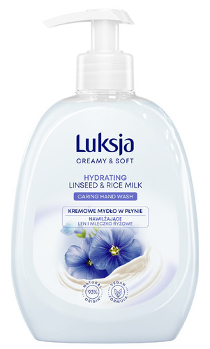 Luksja Creamy & Soft Hydrating Hand Wash Linseed & Rice Milk 93% Natural Vegan 500ml