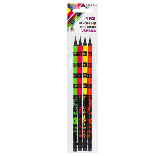 Starpak Pencil with Eraser HB Jamaica 4pcs