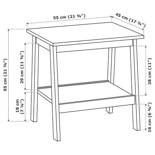 LUNNARP Side table, white, 55x45 cm