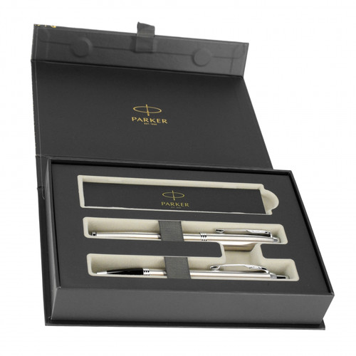 Parker Gift Set IM Steel CT - Fountain Pen & Ballpoint Pen