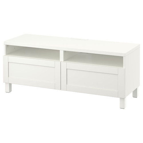 BESTÅ TV unit with drawers, Hanviken white, 120x40x48 cm