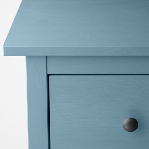 HEMNES Chest of 3 drawers, blue stain, 108x96 cm