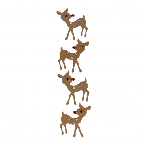 Craft Christmas Self-Adhesive Decoration Set 3D Reindeer 4pcs