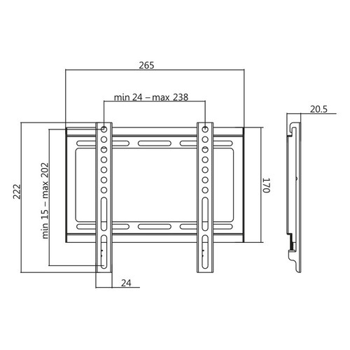 LogiLink TV Wall Mount 23-42" LCD/LED VESA, max. 35 kg