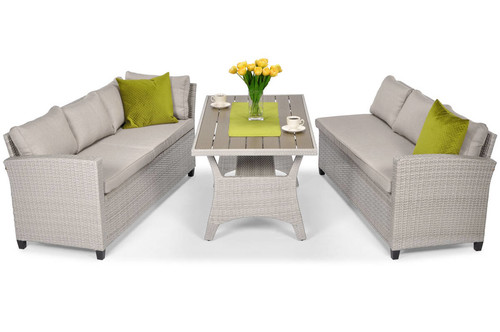 Outdoor Corner Sofa with Table Set Stockholm, grey