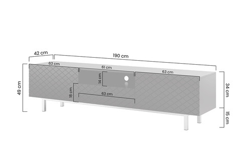 TV Cabinet Scalia II 190, matt labrador, black legs