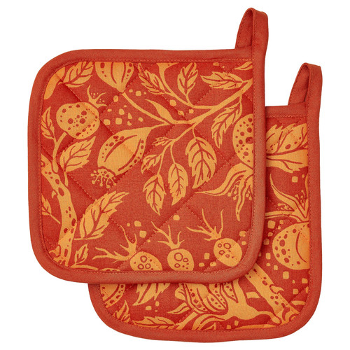 HÖSTAGILLE Pot holder, orange, 21x21 cm