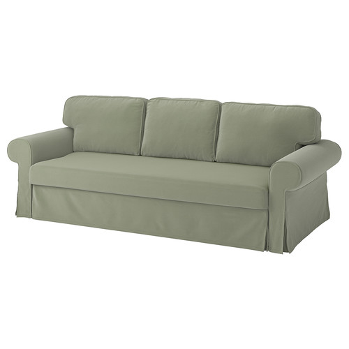 VRETSTORP 3-seat sofa-bed, Hakebo grey-green