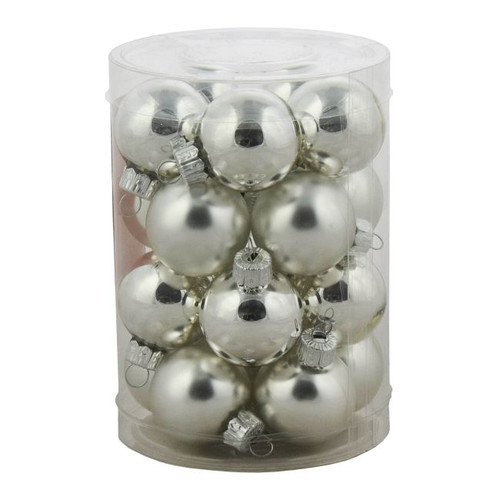 Christmas Baubles 30mm, silver, 20pcs