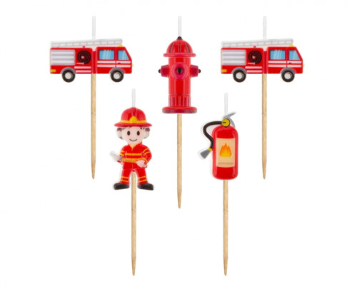 Birthday Picks Candles Fire Brigade 5pcs