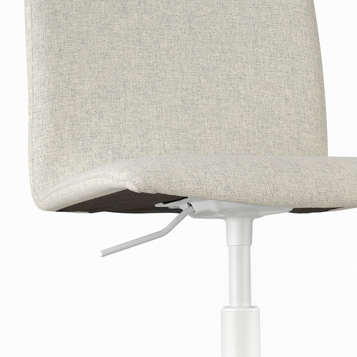 ERFJÄLLET Swivel chair with castors, Gunnared beige/white