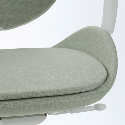 HATTEFJÄLL Office chair with armrests, Gunnared light green/white