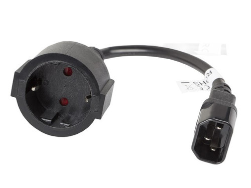 Lanberg Extension Power Cable IEC 320 C14 - Schuko 20cm  black