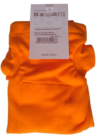 Grande Finale Pet Cat Recovery Suit Post-Surgical 25cm, orange