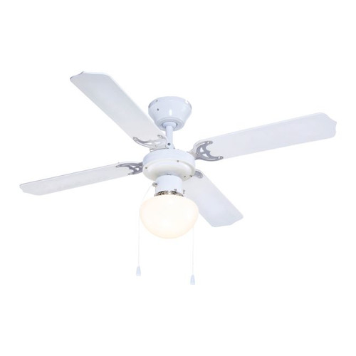 GoodHome Ceiling Fan Light Lari 107 cm E27, white