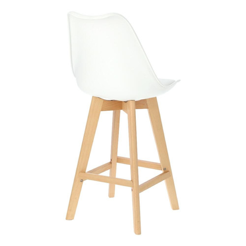 Bar Stool Norden Wood, low, PP, white