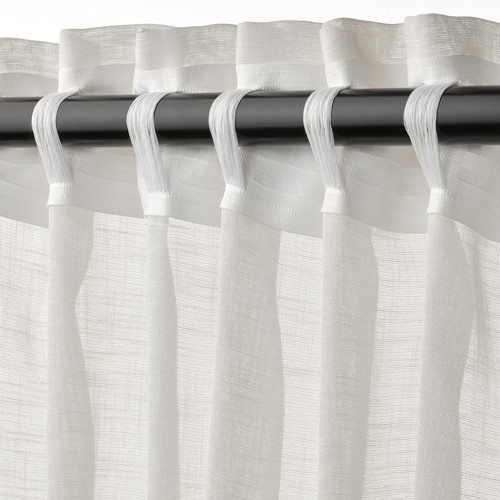 HÄLLEBRÄCKA Sheer curtains, 1 pair, white, 145x300 cm