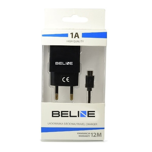 Beline Wall Charger EU Plug USB + microUSB 1A, black