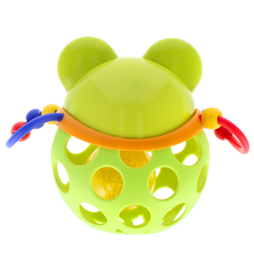 Bam Bam Animal Rubber Ball with Rattle Frog 6m+