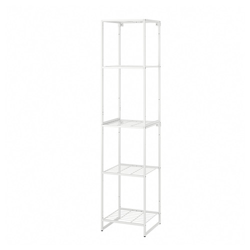 JOSTEIN Shelving unit, in/outdoor/wire white, 41x40x180 cm