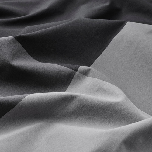 BRUNKRISSLA Duvet cover and pillowcase, black, 150x200/50x60 cm