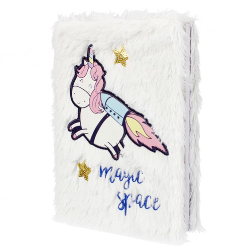 Plush Notebook Magic Space Unicorn