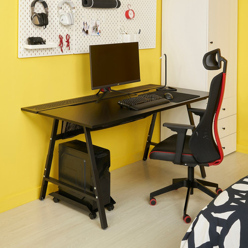 UTESPELARE / MATCHSPEL Gaming desk and chair, black