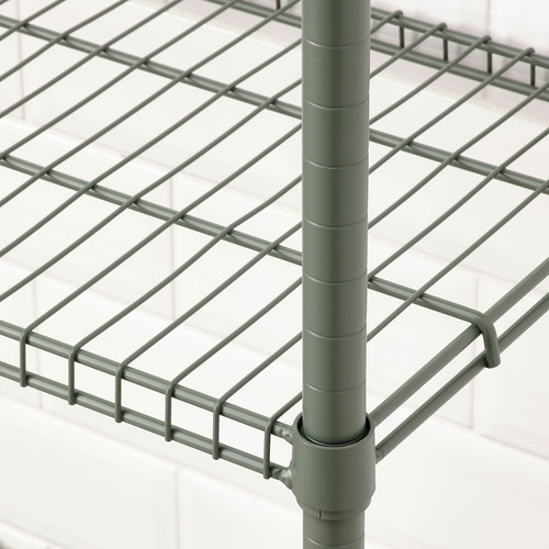 OMAR Shelving unit, grey-green, 92x36x94 cm