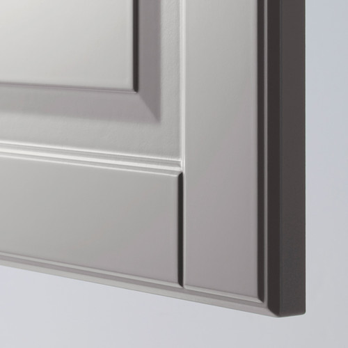 METOD High cabinet w shelves/wire basket, white/Bodbyn grey, 60x60x200 cm