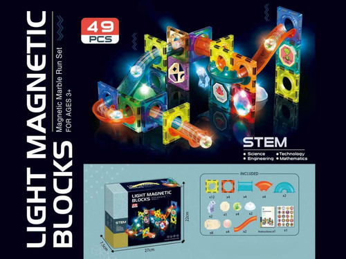 Light Magnetic Blocks Magnetic Marble Run Set 49pcs 3+