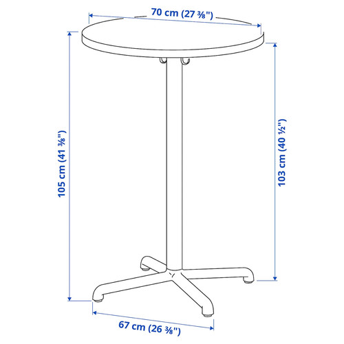 STENSELE Bar table, anthracite, anthracite, 70 cm