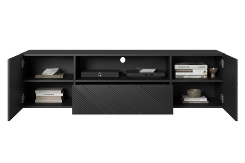 Wall-mounted TV Cabinet Asha 167 cm, matt black