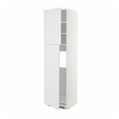 METOD High cabinet for fridge w 2 doors, white/Stensund white, 60x60x220 cm