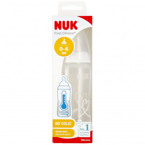 NUK First Choice Plus Baby Bottle with Temperature Control 300ml 0-6m, white