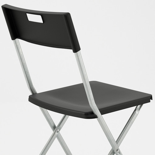 GUNDE Folding chair, black