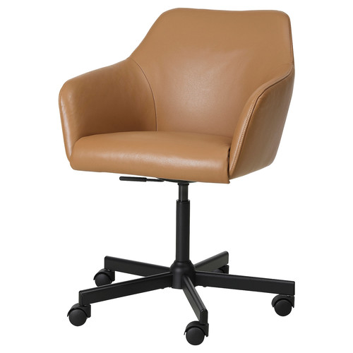 TOSSBERG / MALSKÄR Swivel chair, Grann light brown/black