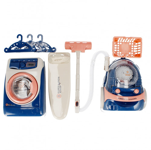 Appliance Set Washing Machine, Vacuum Cleaner, Laundry & Ironing Playset 3+