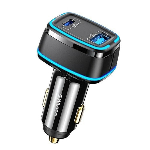 USAMS Car Charger 1xUSB 1xUSB-C C24 120W Fast Charge