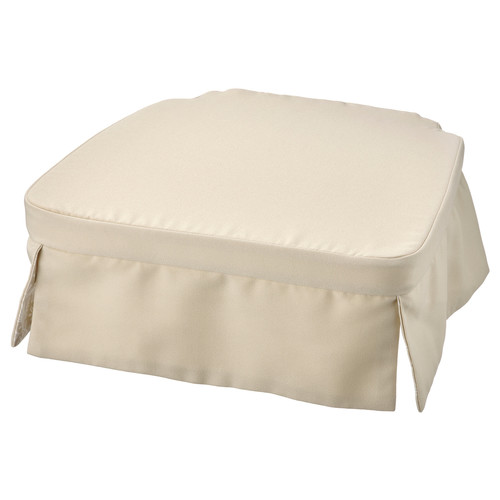 DVÄRGDUNÖRT Chair pad, beige/white, 42/35x42x4 cm