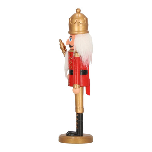 Nutcracker Christmas Decoration 28cm, gold crown