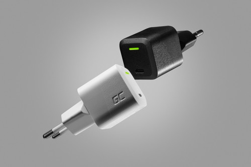 GreenCell Charger GC PowerGaN EU Plug 33W PD 3.0 QC 3.0 USB-C, black