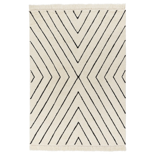 SÄNDNING Rug, high pile, white, 170x240 cm